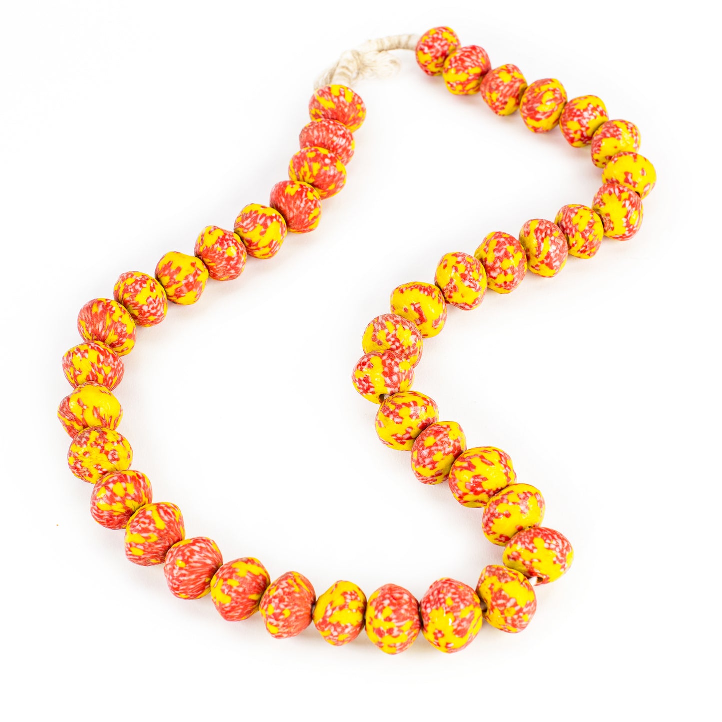 Ghana Krobo Pink Yellow Collecting Jewelry Making Vintage Beads Trade Beads Traditional Art African Art Handcrafted Art - Trade Beads