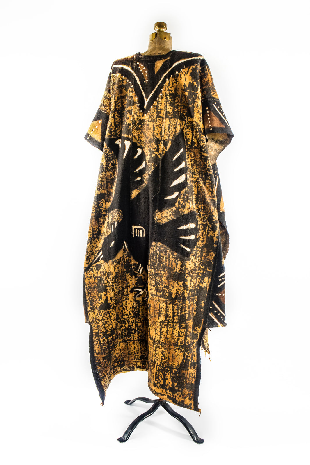 Handcrafted Art; Mudcloth Clothing; Collection; Other African; African Cotton Bogolan Textile, Mudcloth Poncho, Handcrafted, West African