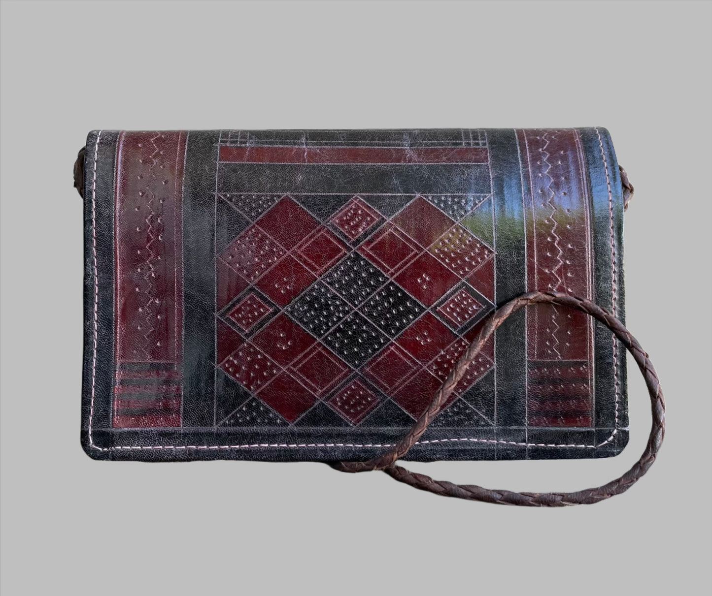 Handcrafted Bags - African Plural Art - Bags- African Art - Handbags - Wallets - Cases - Tuareg Leather Handbag, Fulani Clutch Bag, Handmade Vintage Style