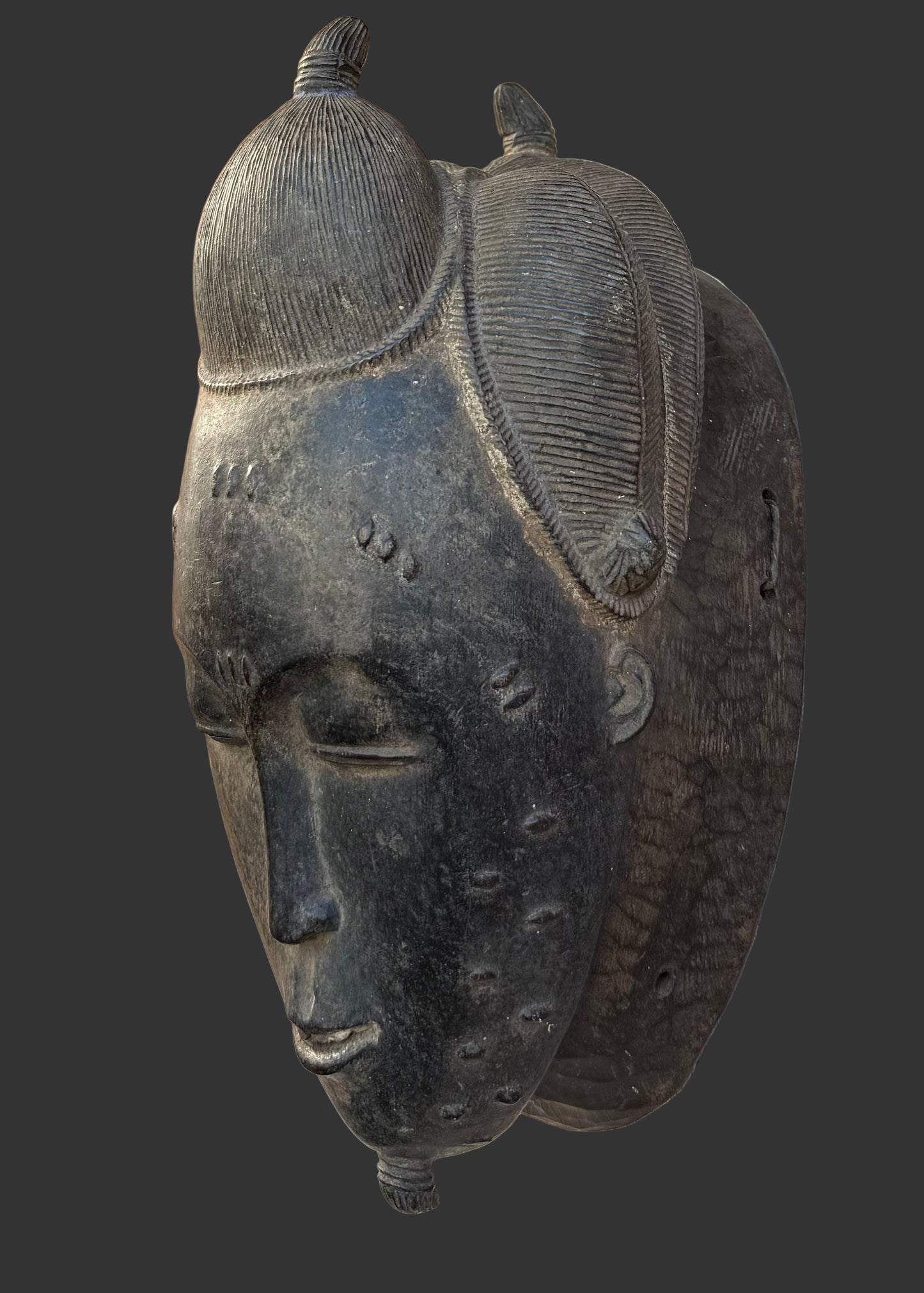 Authentic Baule Mask, Hand Carved Wooden African Mask, Wall Decor Collection