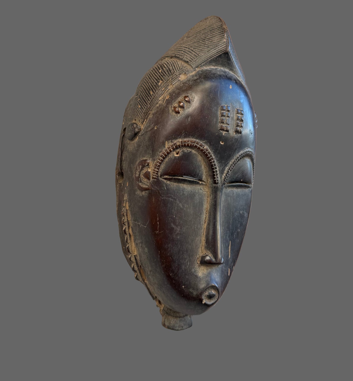 Authentic Wooden African Baule Mask, Wall Decor Collection