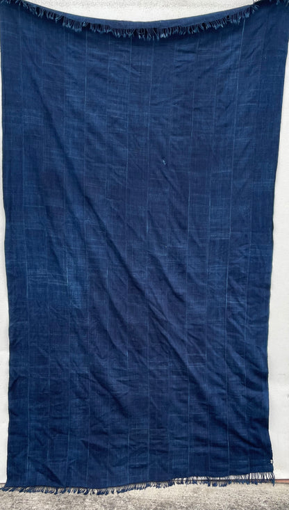 Handcrafted Art Textiles; Woven Fabrics; Other African; Indigo Based; Cotton; Traditional; Intricate Patterns; Vintage; Living Spaces; Home Decor; Indigo Blue Cotton Fabric, Hand Dyed African Cloth