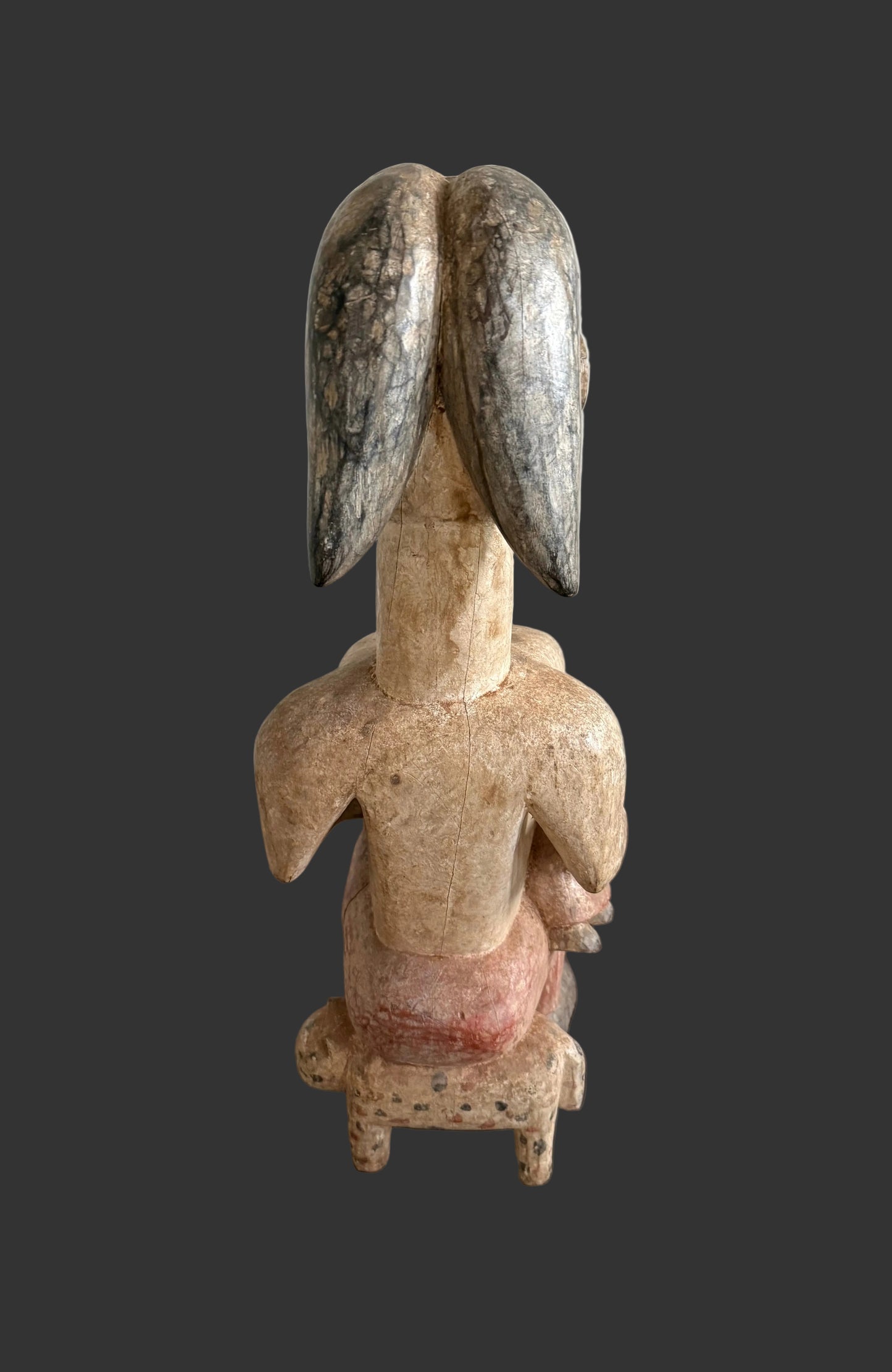 Yoruba Maternity Figure, Wooden Tribal African Sculpture