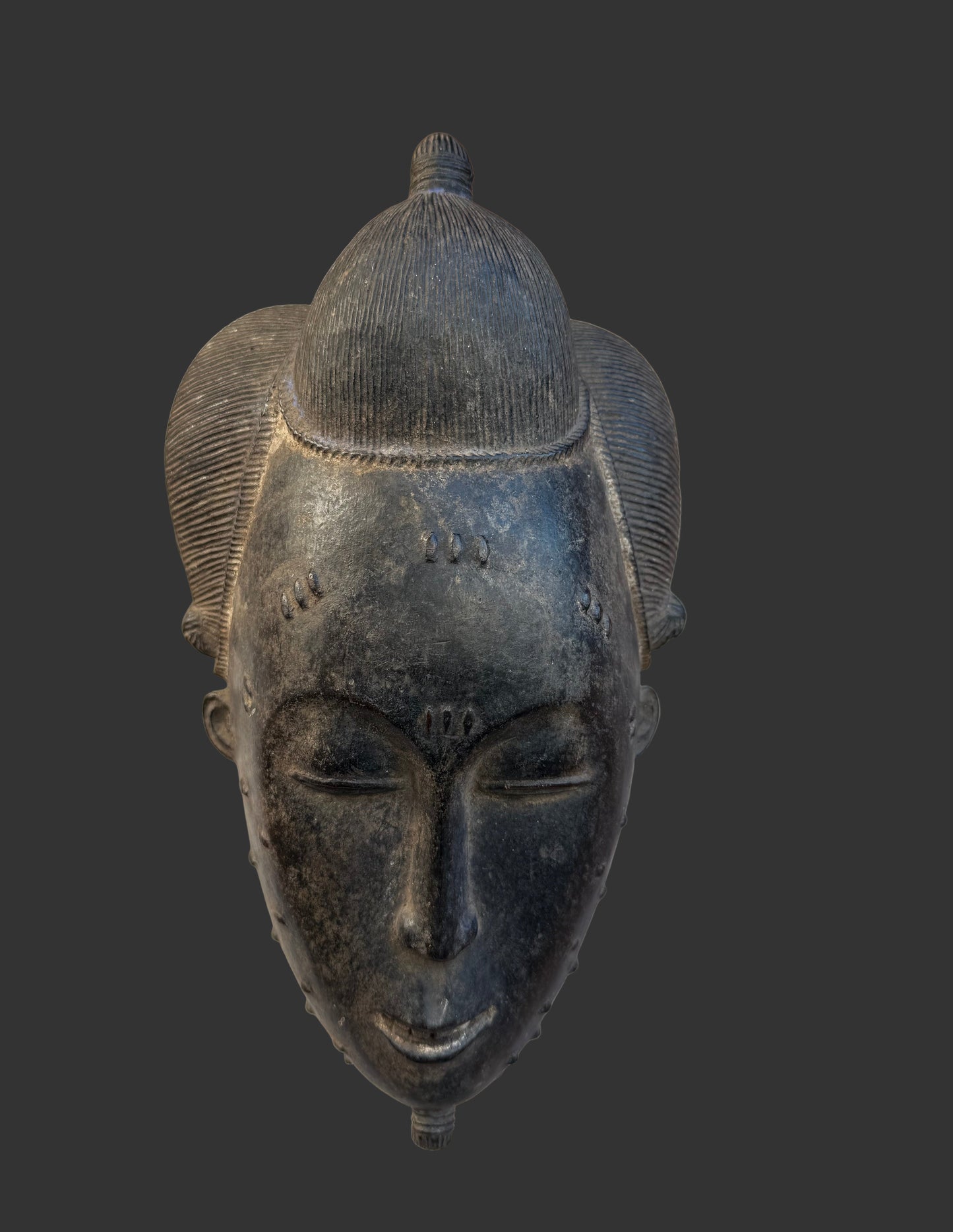 Authentic Baule Mask, Hand Carved Wooden African Mask, Wall Decor Collection