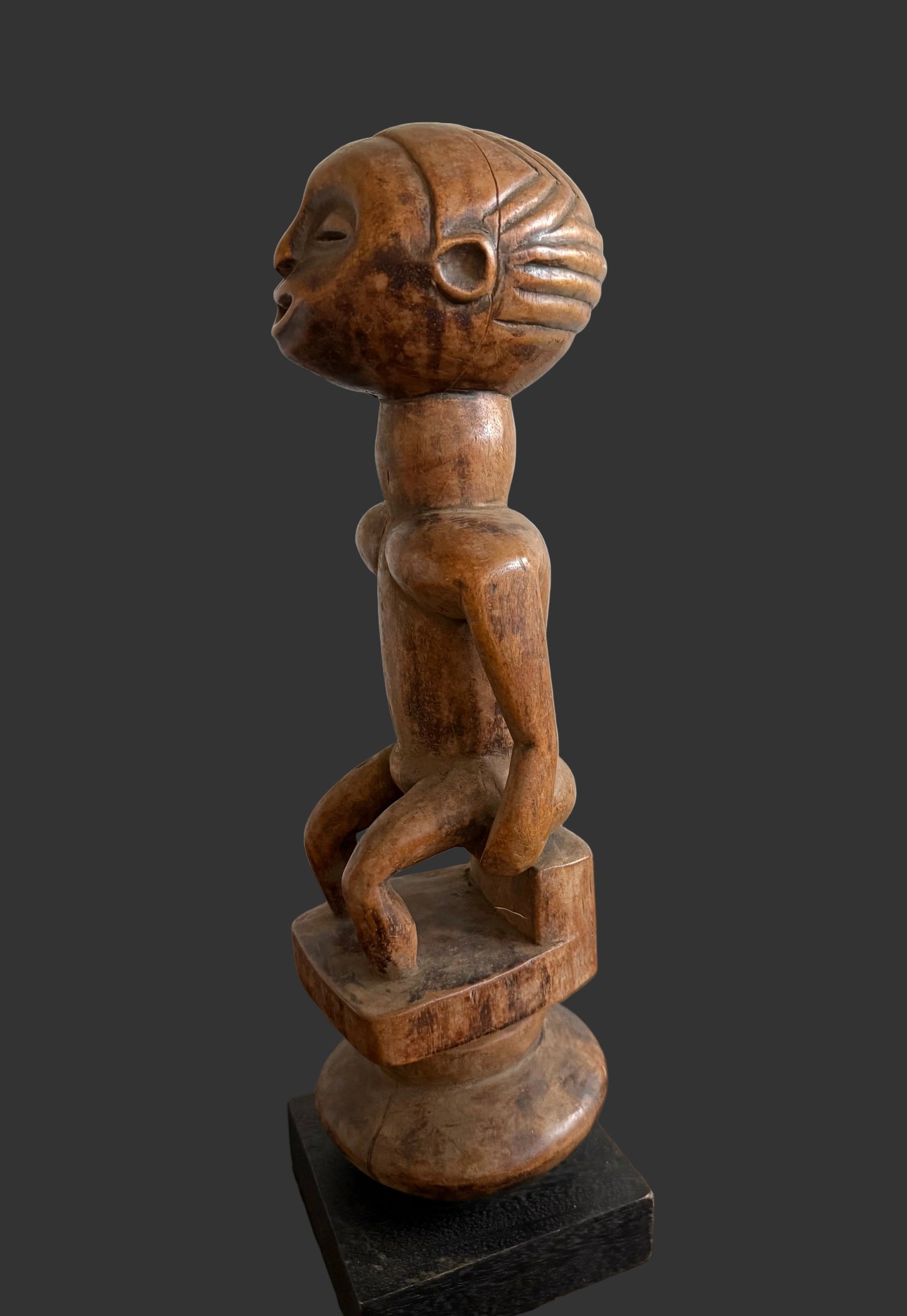 Kongo Seated African Figure, Tribal Art Sculpture