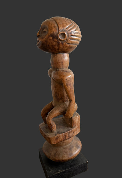 Kongo Seated African Figure, Tribal Art Sculpture