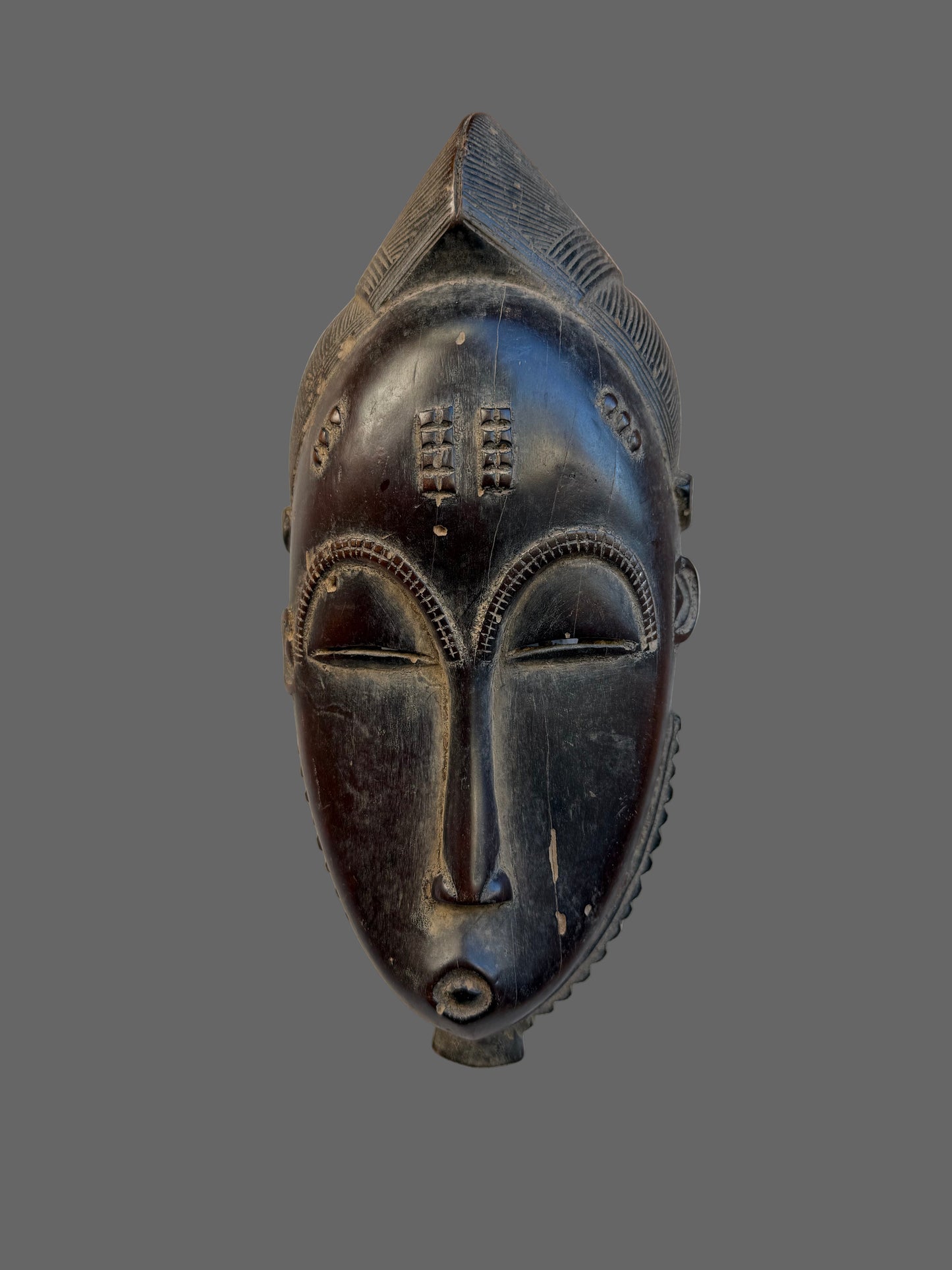 Authentic Wooden African Baule Mask, Wall Decor Collection