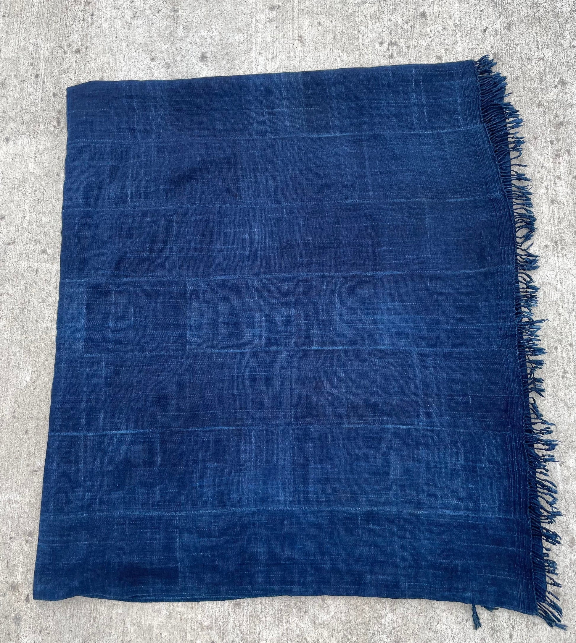 Handcrafted Art Textiles; Woven Fabrics; Other African; Indigo Based; Cotton; Traditional; Intricate Patterns; Vintage; Living Spaces; Home Decor; Indigo Blue Cotton Fabric, Hand Dyed African Cloth