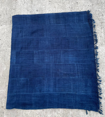 Handcrafted Art Textiles; Woven Fabrics; Other African; Indigo Based; Cotton; Traditional; Intricate Patterns; Vintage; Living Spaces; Home Decor; Indigo Blue Cotton Fabric, Hand Dyed African Cloth