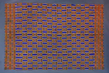 Tribal Textiles; Traditional; Collection; Other African; Extra Large, Authentic Ghana Kente, African Hand Dyed Rayon, Woven Cotton, Traditional Ashanti Men Wrap Cloth