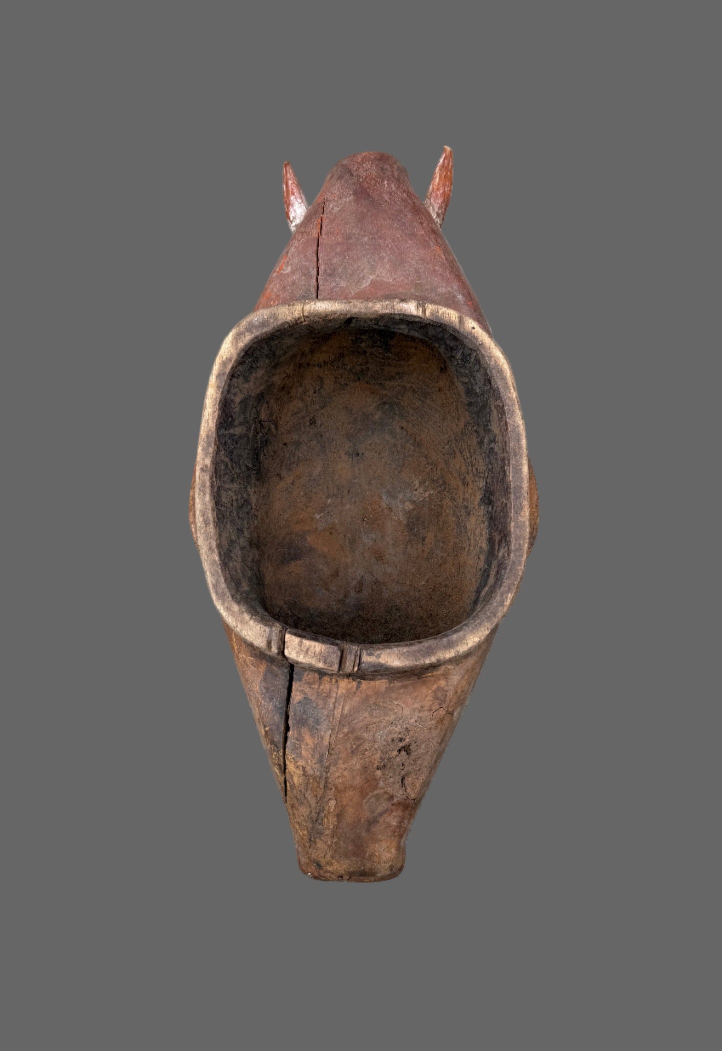 Rare, Authentic,Carved Wooden Helmet Mask, Traditional African Double Face Pig Mask