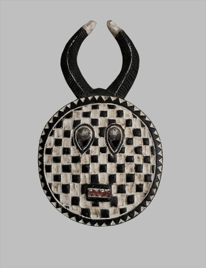 Handcrafted Masks; Collection; Other African; Masks; Vintage Black and White Wooden Mask, African Baule Kple Kple
