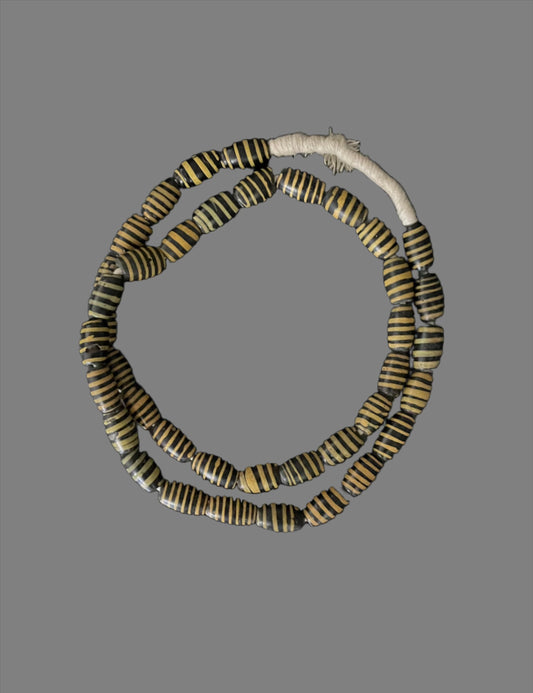 Tribal Art Trade Beads; Beads in Embellishments and Trims; Other African ; Collectors' ; Yellow Black Striped Old Beads,Venetian African Trade Beads