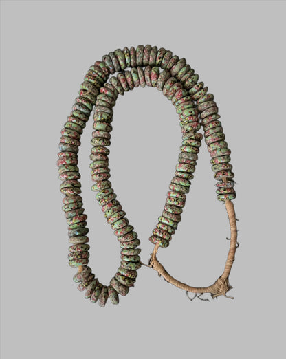 Tribal Art Trade Beads; Beads in Embellishments and Trims; Other African ; Collectors' ; Rare, Collectible Faceted Green Pink, African Glass Trade Beads