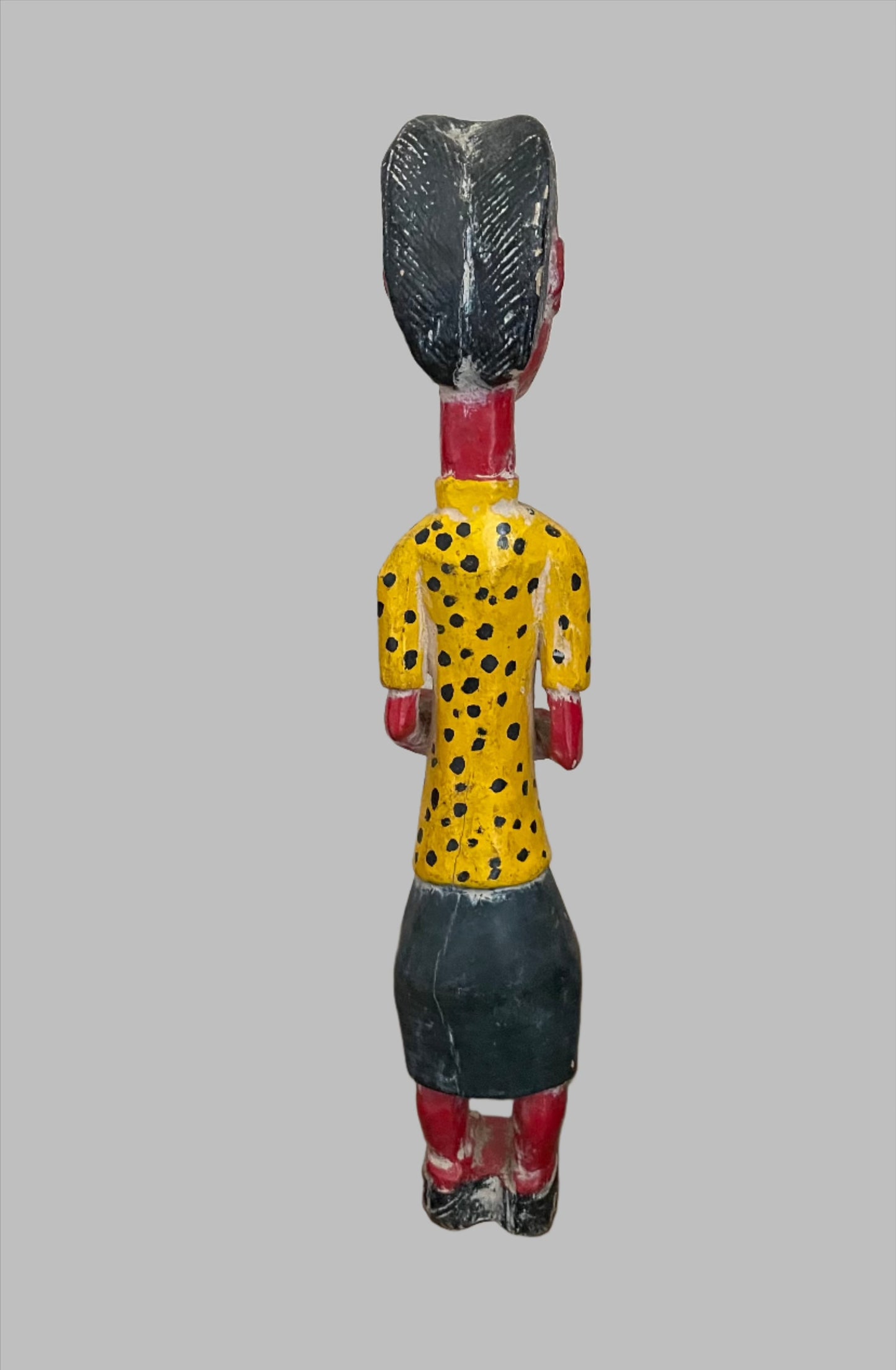 Handcrafted Sculptures and Statues;Collection; Other African; Hand Painted, Vintage African Baule Maternity Statue, Crafted Art, Carved Wood