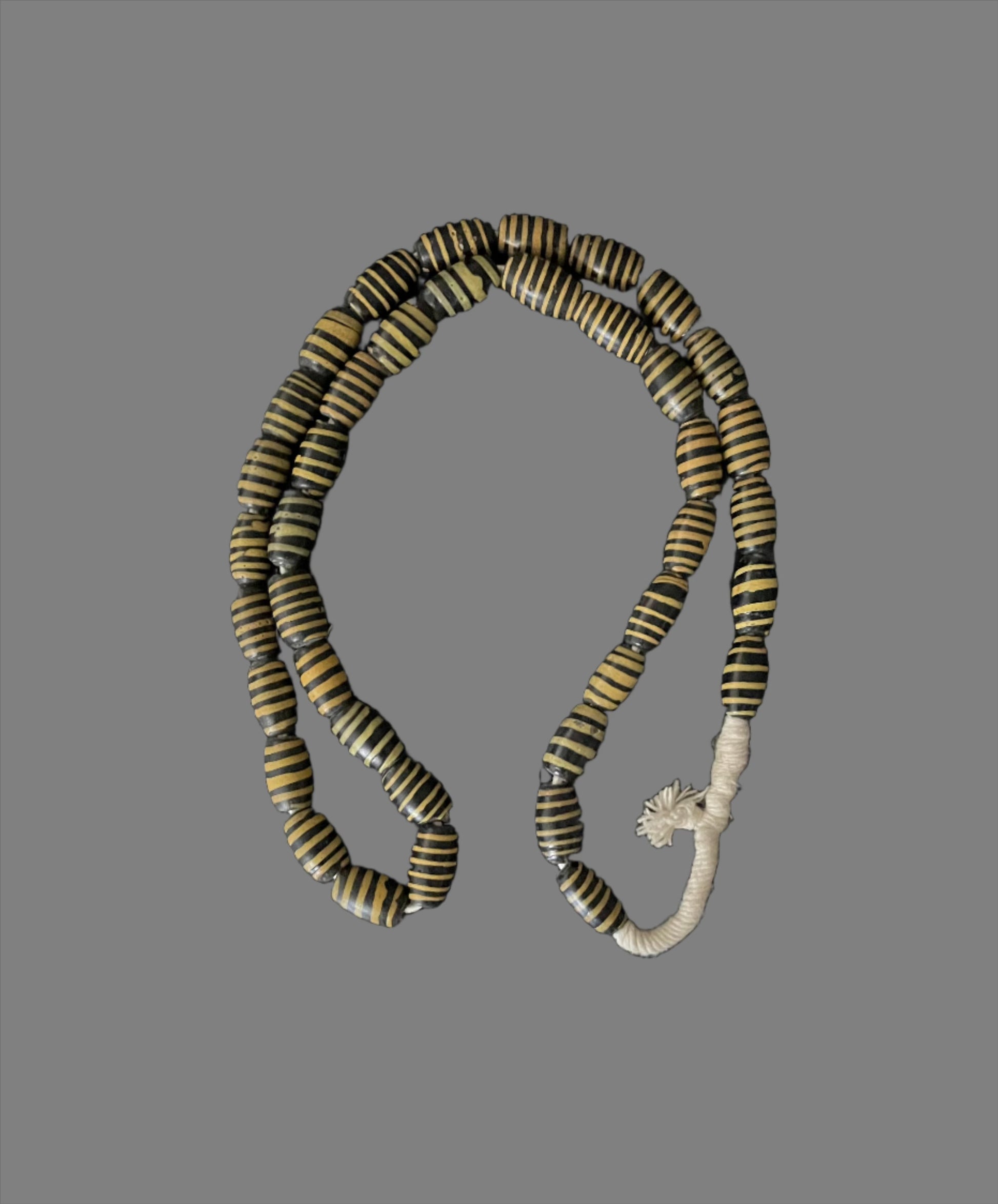 Tribal Art Trade Beads; Beads in Embellishments and Trims; Other African ; Collectors' ; Yellow Black Striped Old Beads,Venetian African Trade Beads