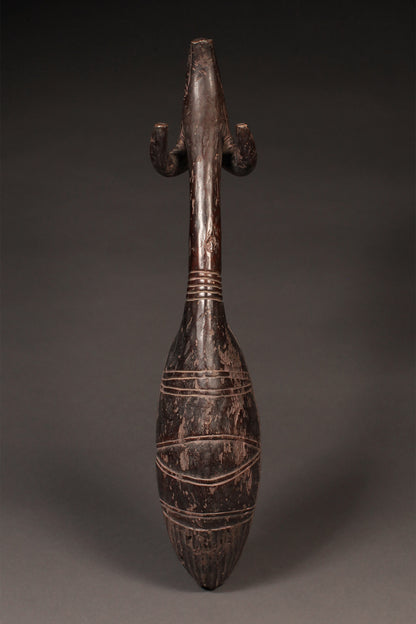 Tribal Objects; Artwork; Collection; Other African; Ceremonial Ladle Spoon with Ram's Head, Carved African Wood, Dan Tribe