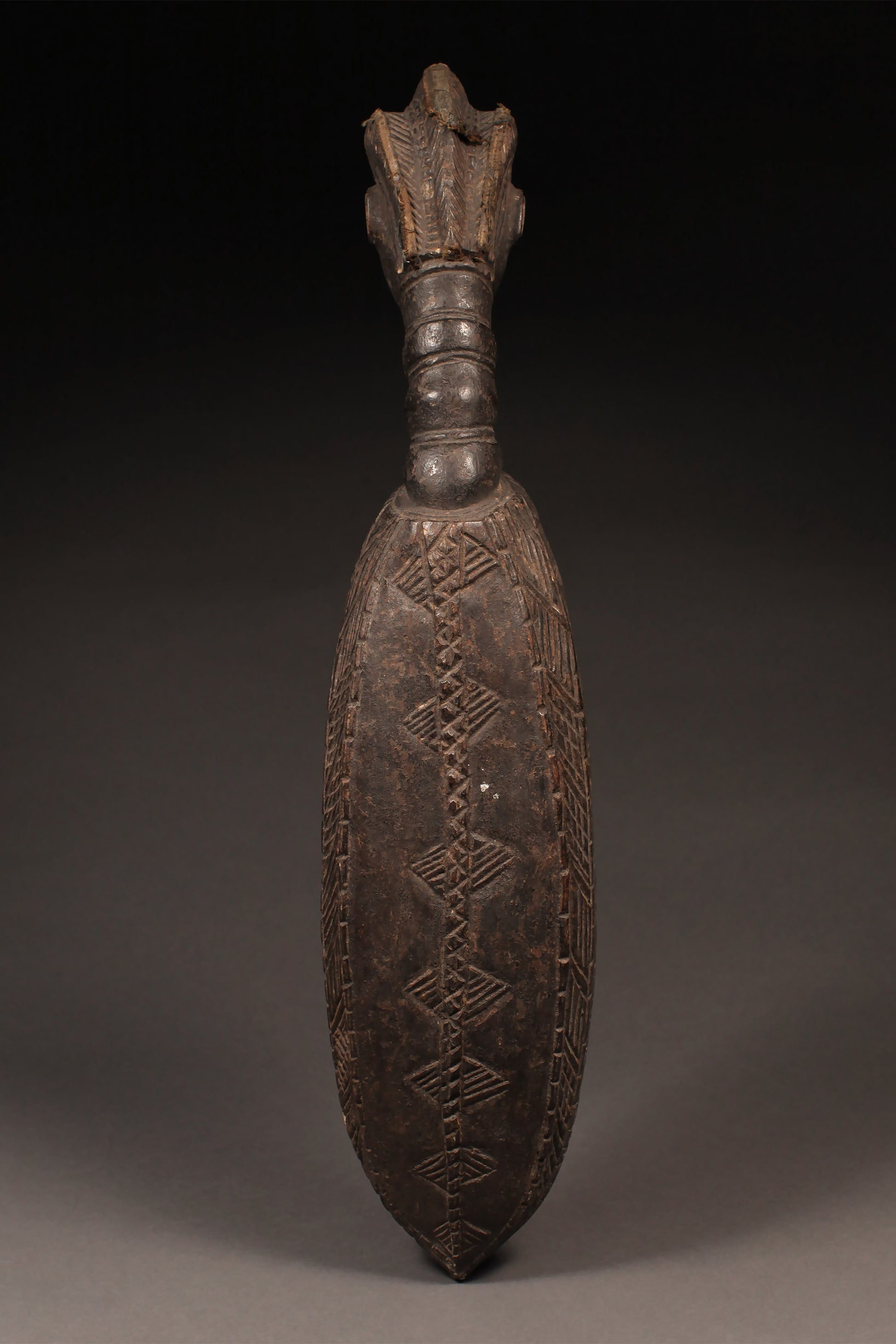 Tribal Objects; Original sculptures and statuary, in any material;Of an age exceeding 100 years ; Ceremonial Ladle Spoon, Dan Tribe, Carved Wood Sculpture Figure, African Art Artifact