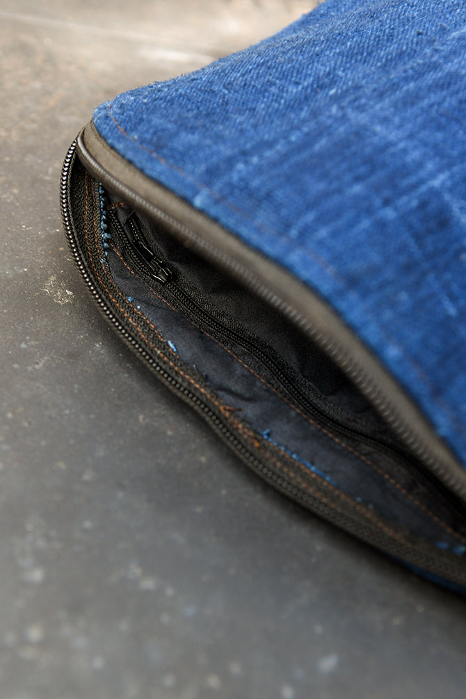 Handcrafted Bags - Handmade - African Art - Handbags - Wallets - Cases - Dyed Mudcloth Fabric, African Indigo Textile, Accessory Makeup Bag