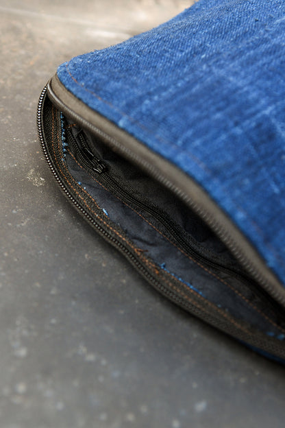 Handcrafted Bags - Handmade - African Art - Handbags - Wallets - Cases - Dyed Mudcloth Fabric, African Indigo Textile, Accessory Makeup Bag