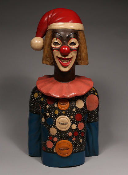 Clown Santa Sculpture  Clown Sculptures  African Artwork  Wooden Sculptures  Home Decor  Handcrafted Art - Sculptures  African Sculptures Statues  African Art