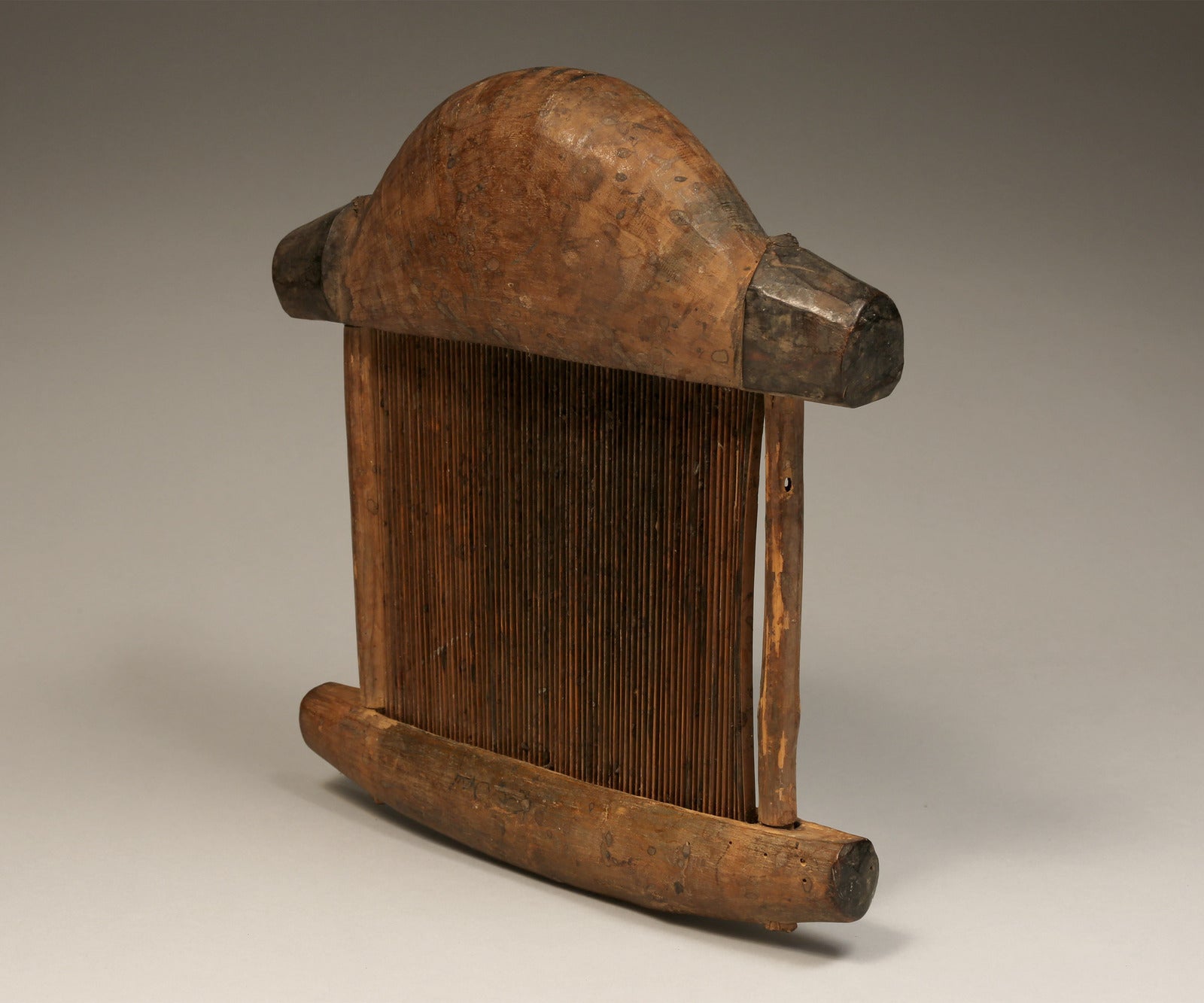 Tribal Objects; Artwork; Collection; Other African; African Weaving Loom, Carved Wood, Baule Tribe