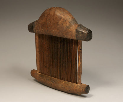 Tribal Objects; Artwork; Collection; Other African; African Weaving Loom, Carved Wood, Baule Tribe