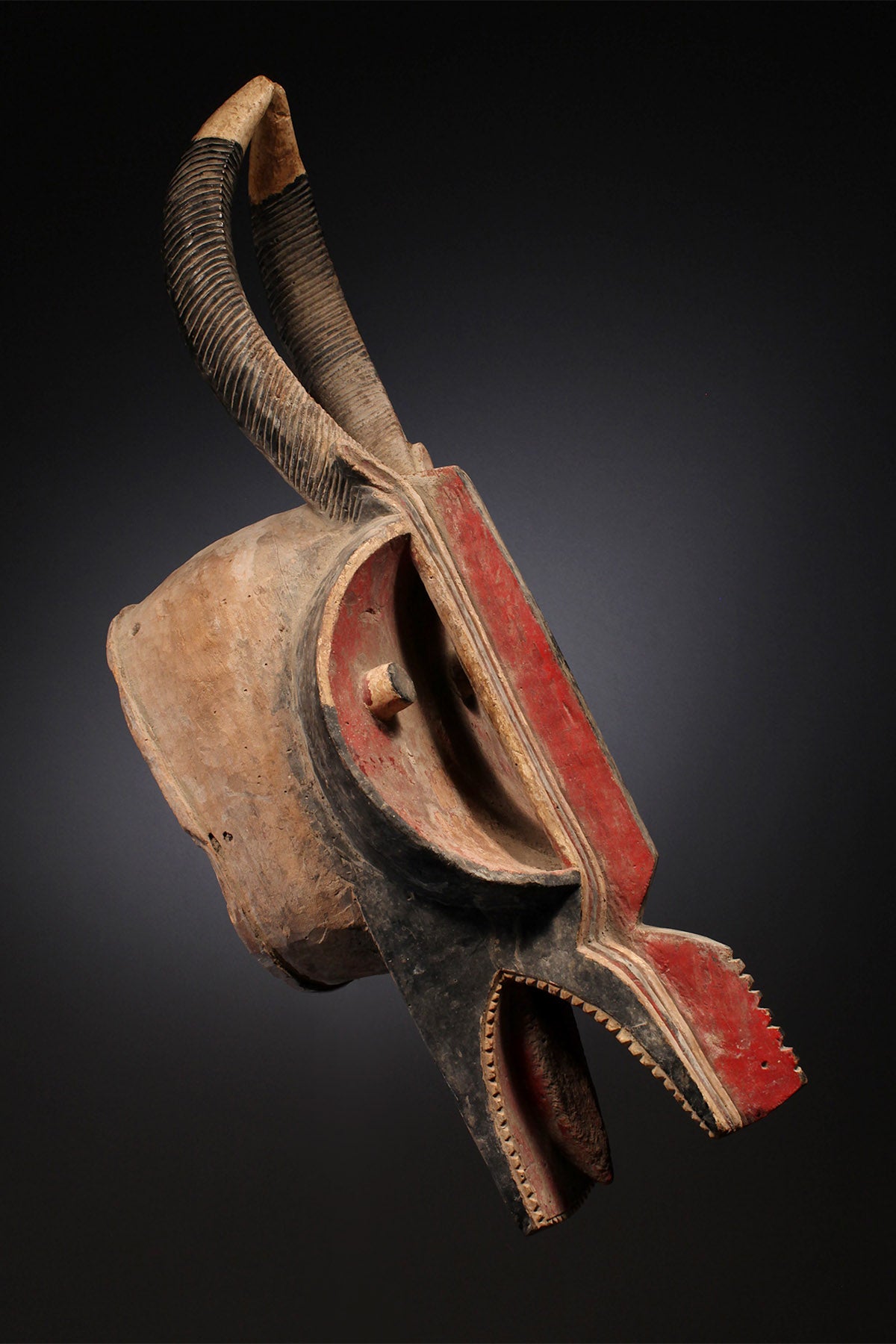 Tribal Masks; Traditional; Collection; Other African; Masks in costumes; Goli Glin, Helmet Mask Baule Tribe, Carved Wood Painted, African Art