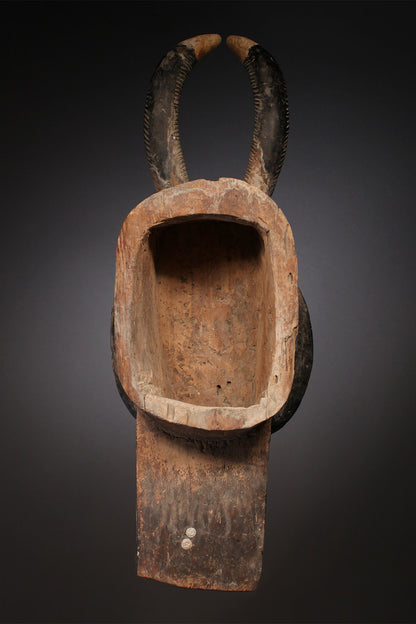 Tribal Masks; Traditional; Collection; Other African; Masks in costumes; Goli Glin, Helmet Mask Baule Tribe, Carved Wood Painted, African Art
