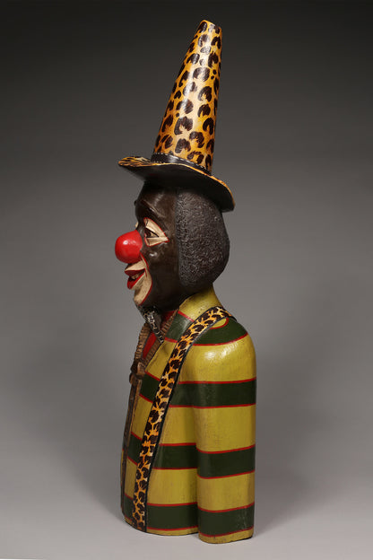 Handcrafted Sculptures and Statues;Collection; Other African; Decorative African Artwork, Clown Sculpture, Crafted Painted Wood