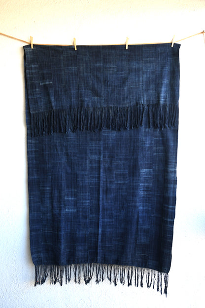 Handcrafted Art Textiles; Woven Fabrics; Other African; Indigo Based; Cotton; Traditional; Intricate Patterns; Home Decor; Indigo Solid Blue Cotton Fabric, Vintage West African Cotton Cloth, Hand Dyed Textile