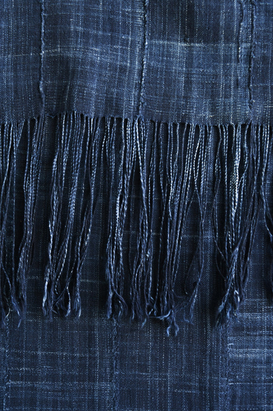Handcrafted Art Textiles; Woven Fabrics; Other African; Indigo Based; Cotton; Traditional; Intricate Patterns; Home Decor; Indigo Solid Blue Cotton Fabric, Vintage West African Cotton Cloth, Hand Dyed Textile