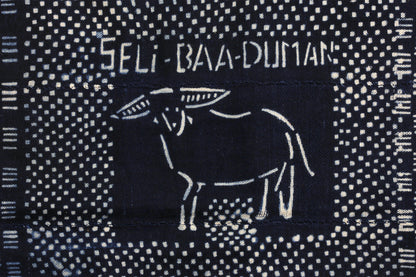 Handcrafted Textiles;Woven Fabrics Of Jute Or Of Other Textile Bast Fibers;Vintage African Textile, Hand Spun Cotton Cloth, Resist Dyed Indigo Fabric