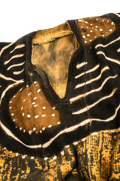 Handcrafted Art; Mudcloth Clothing; Collection; Other African; African Cotton Bogolan Textile, Mudcloth Poncho, Handcrafted, West African