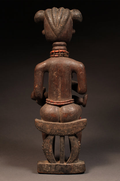 Tribal Art Sculpture; Original sculpture, Wood material; Used;Traditional; Folk Art; Other African ; Collectors' Pieces and  Pieces; Artwork Decor; Ashanti, Asante,  Maternity Figure, Carved Wood, Ghana, African