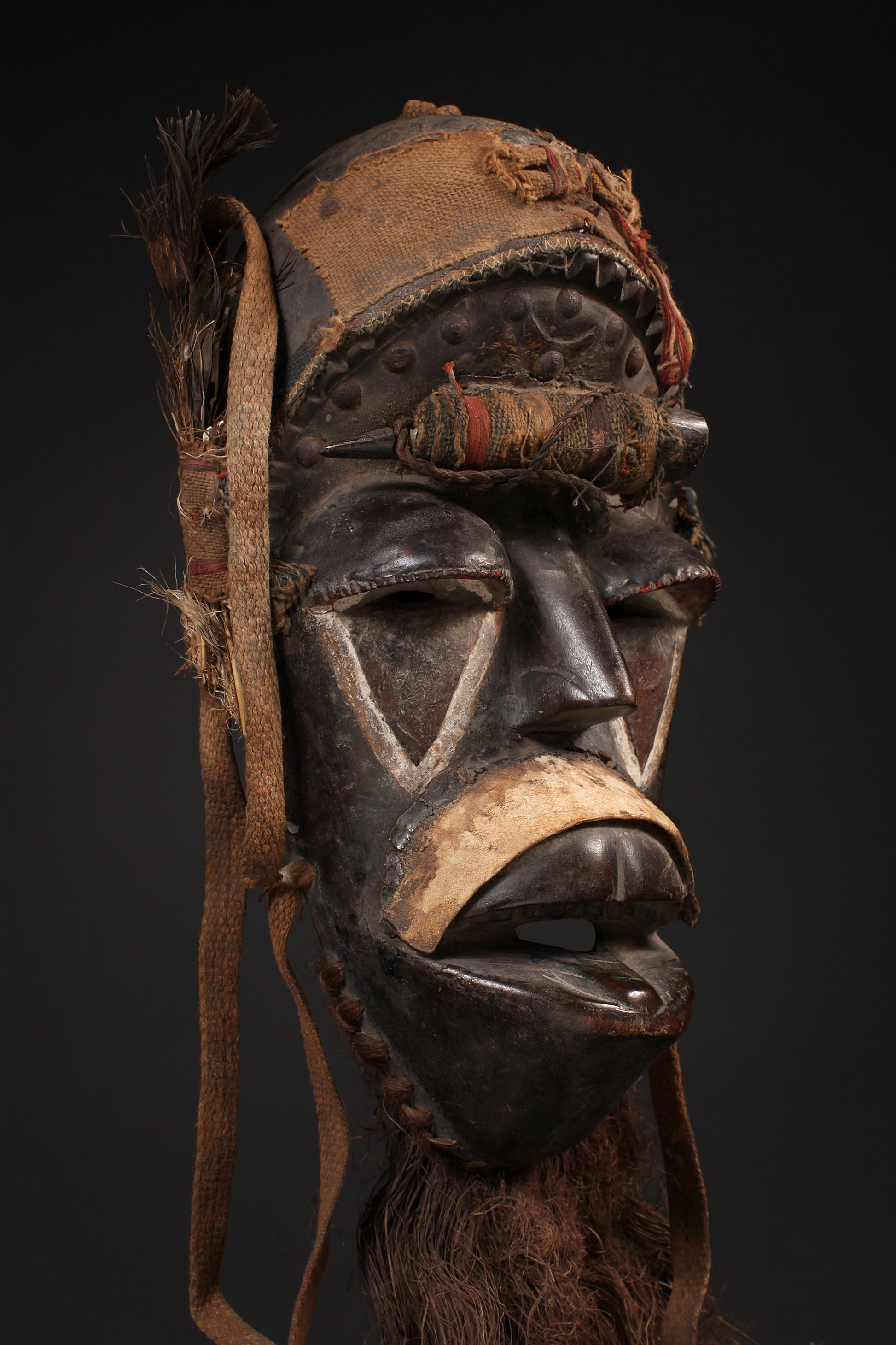 Tribal Masks; Traditional; Collection; Other African; Masks in costumes; African Art Bete Mask, Carved Wood, West Africa