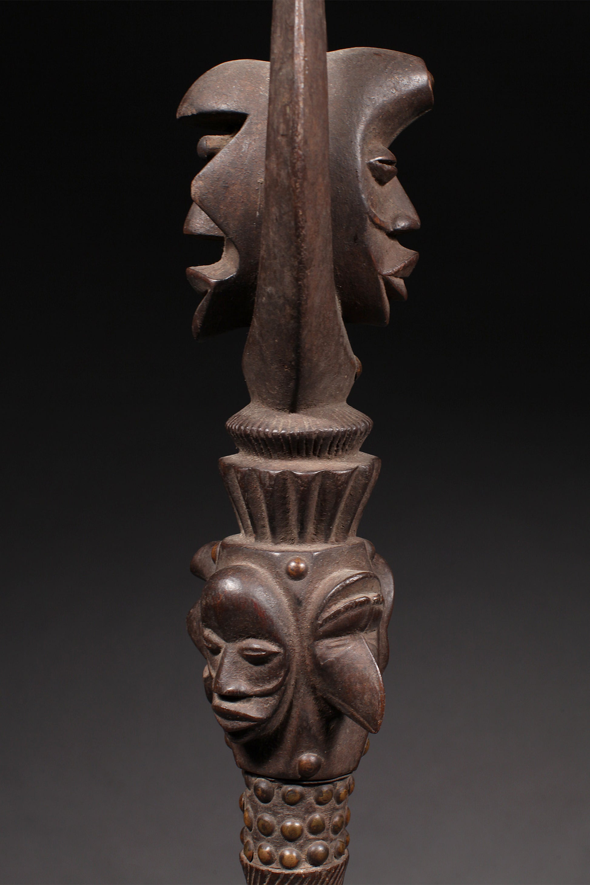 Tribal Objects; Artwork; Collection; Other African; Prestige Object Depicting Masks, Carved Wood, Iron, Dan Tribe, African Art