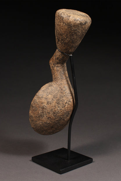 Tribal Objects; Artwork; Collection; Other African; Geometric Ceremonial Ladle Spoon, Carved Wood, Kulango Tribe, African Sculpture Object