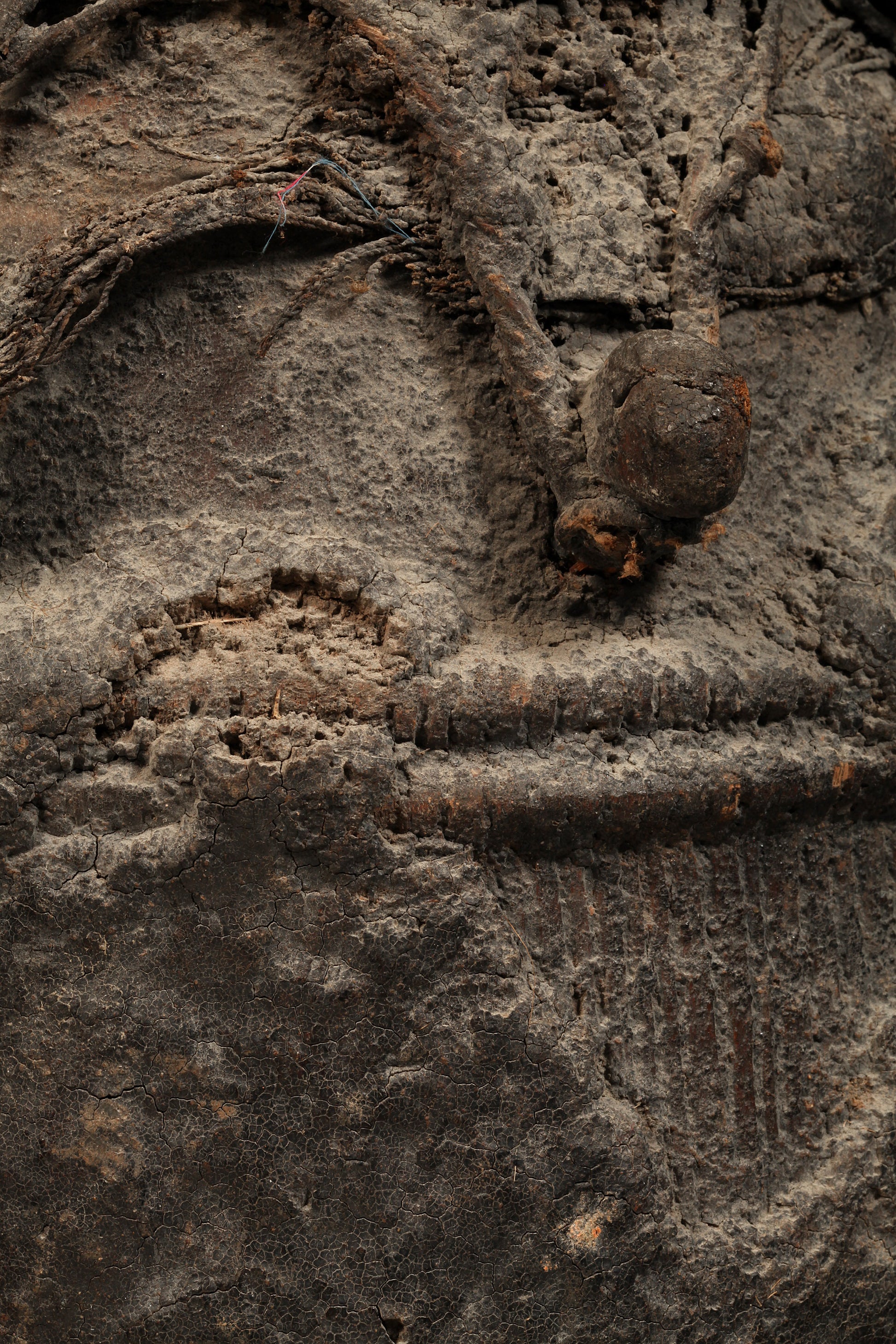 Tribal Objects; Artwork; Collection; Other African; Antique Baule Tribe Drum, Carved Wood, African Folk Art Artifact