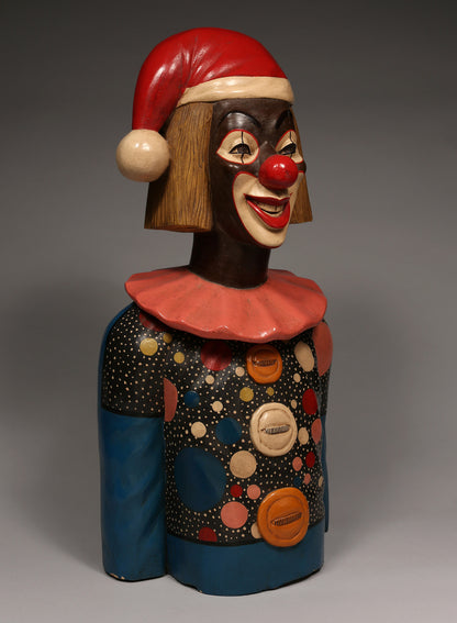 Clown Santa Sculpture  Clown Sculptures  African Artwork  Wooden Sculptures  Home Decor  Handcrafted Art - Sculptures  African Sculptures Statues  African Art