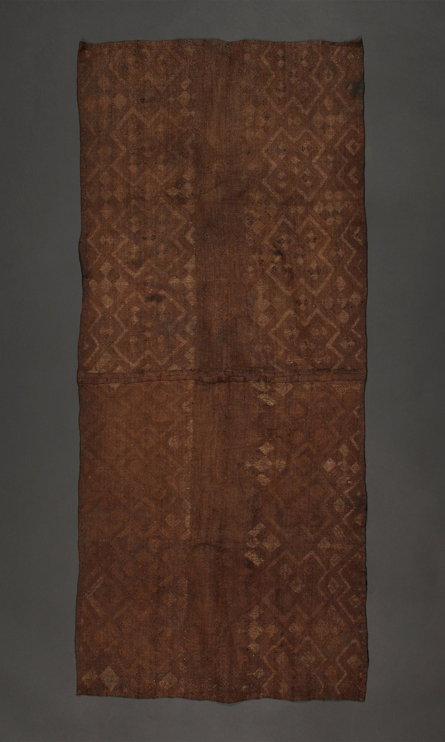 Tribal Textiles; Traditional; Collection; Other African; Kuba Shoowa Overskirt Textile, Cut-pile Embroidery, Raffia Cloth, Wall Decor, African Tapestry