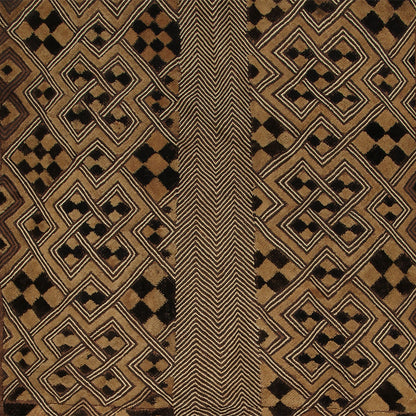 Tribal Textiles; Traditional; Collection; Other African; Kuba Shoowa Overskirt Textile, Cut-pile Embroidery, Raffia Cloth, Wall Decor, African Tapestry