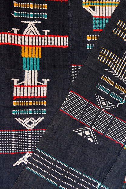 Tribal Textiles - Traditional - Ceremonial - African - Folk Art - Africa - History - Culture - Patterns - Embroidered - Baule - Cotton - Cloth - Baule Tribe - Ivory Coast - Decor - Tapestry - Upholstery - Collectibles