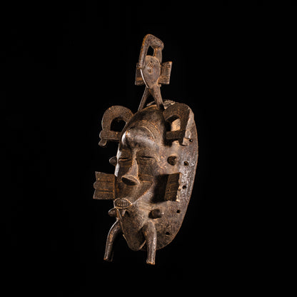 Tribal Masks; Traditional; Collection; Other African; Masks in costumes; African Kpelie Face Mask, Wood, Senufo Tribe