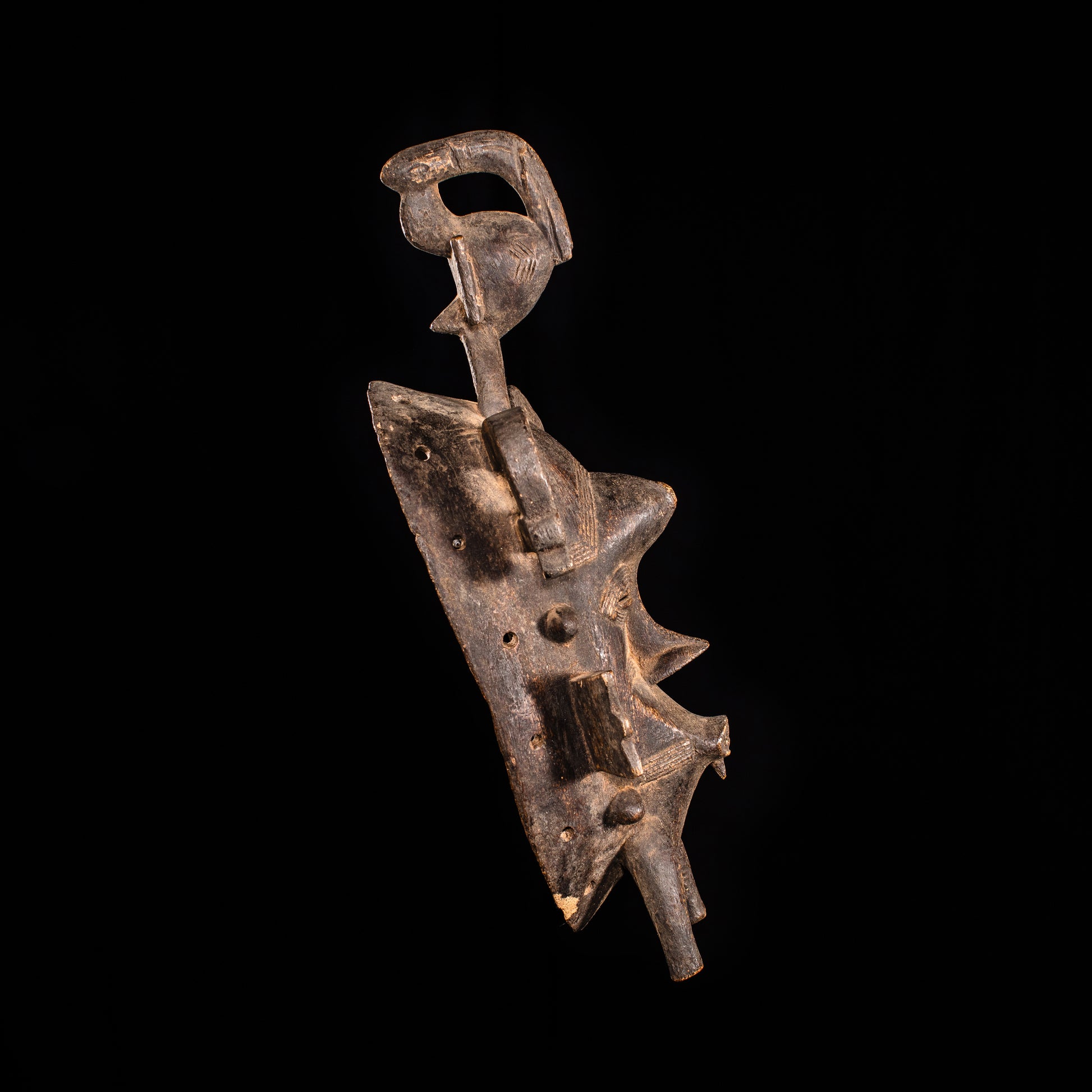 Tribal Masks; Traditional; Collection; Other African; Masks in costumes; African Kpelie Face Mask, Wood, Senufo Tribe