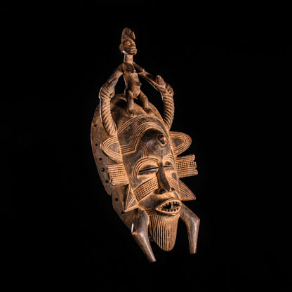 Tribal Masks; Traditional; Collection; Other African; Masks in costumes; Kpelie Face African Mask, Senufo Tribe, Wood