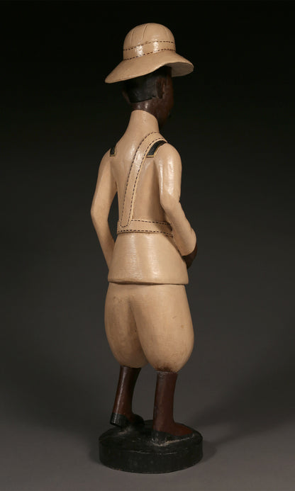 Handcrafted Sculptures and Statues;Collection; Other African; Military Officer Carved Wood Painted, Crafted Sculpture, African Artwork