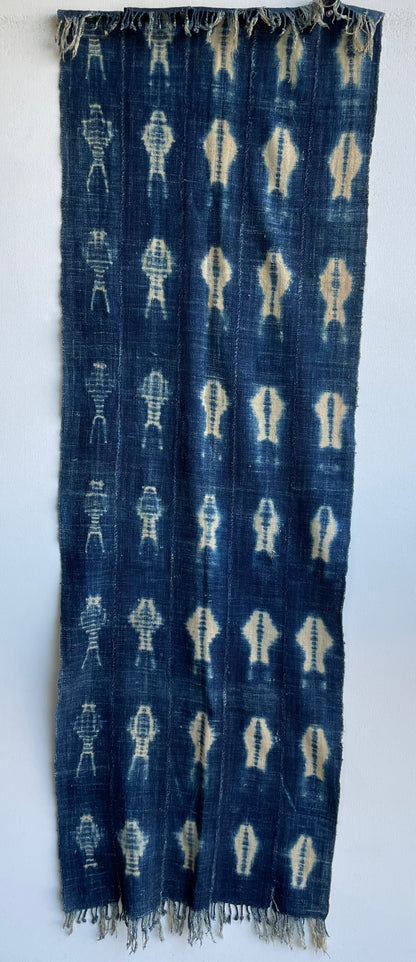 Handcrafted Textiles - Contemporary - African Art - Africa - Fabric - Vintage - Tie - Dyed - Blue -  Cotton -  Indigo -  Used - Women - Men - Scarf - Shawl