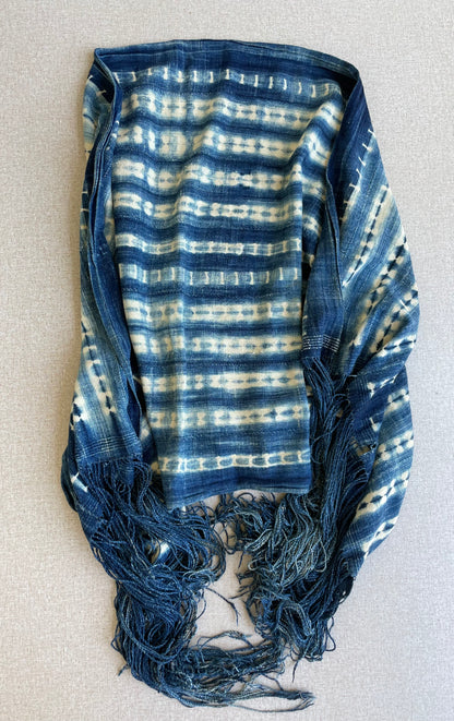 Handcrafted Textiles - Fabric - African Art - Indigo - Cotton - Used - Scarf