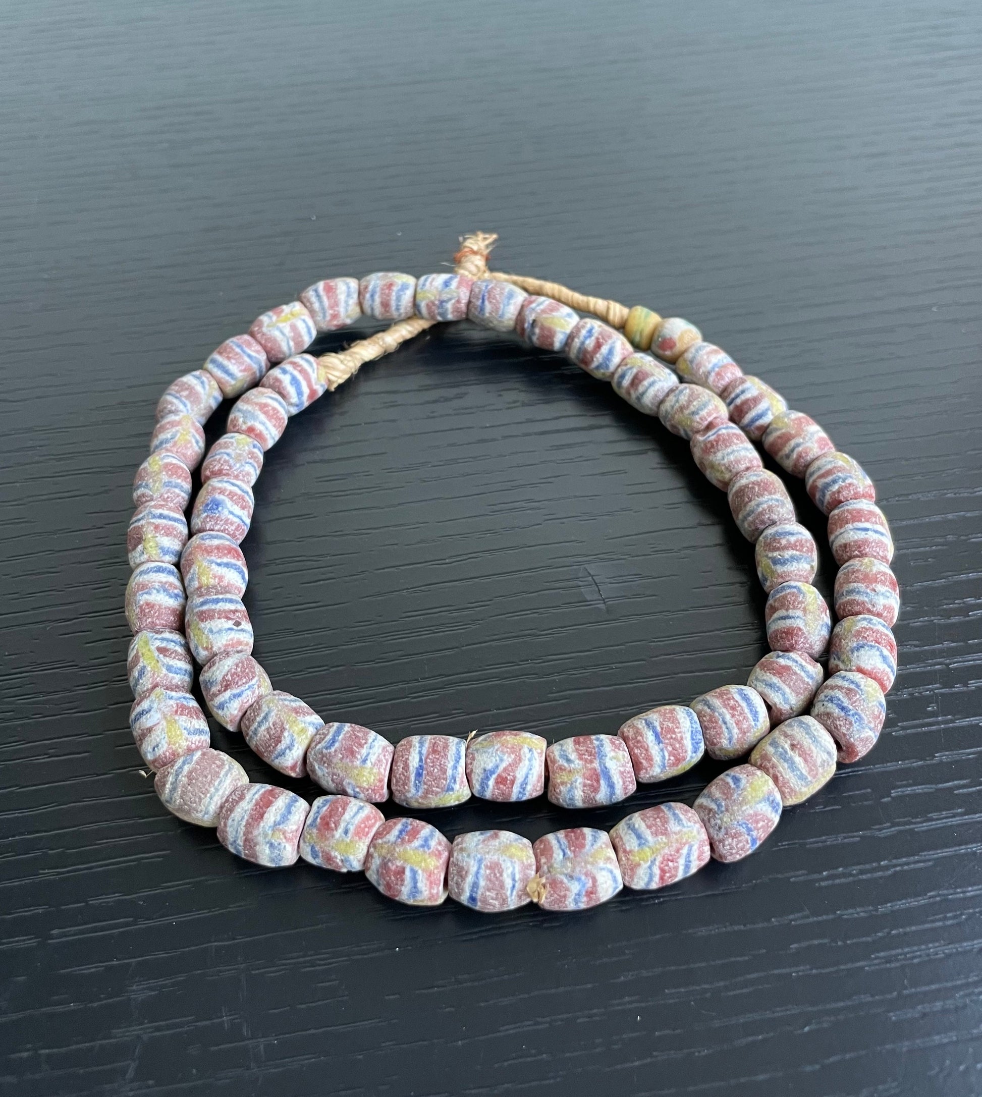 Handcrafted Trade Beads - African Plural Art - African Art - Beads - Embellishments - Trims - African Krobo Beads, Handcrafted, Vintage Glass Powder